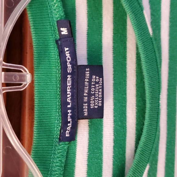 Green White Striped Tee Shirt - Picture 2 of 4